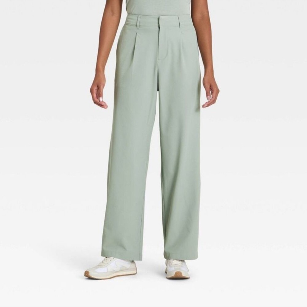 All In Motion Women’s Woven High Rise Full Length Trousers - Green Medium NWT